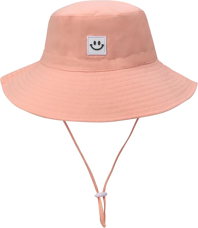 55cube UPF 50+ Baby & Toddler Sun Hat, Wide Brim Infant Bucket Hat for Beach & Outdoors, Adjustable Fit for Ages 0-4 Years
