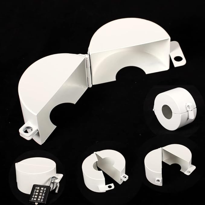 Door Knob Lock, Metal (White）Apply to Door Lockout Device，Prevents Turning of Door knob and Access to Keyhole, Door knob Child Proof Cover case Door Lock(with Padlock)