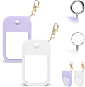 2 PCS Soft Silicone Case for Touchland Power Mist (1FL. OZ./30 mL), Protective and Stylish Case with Keychain Compatible with Touchland Hand Sanitizer Spray (Purple/White)