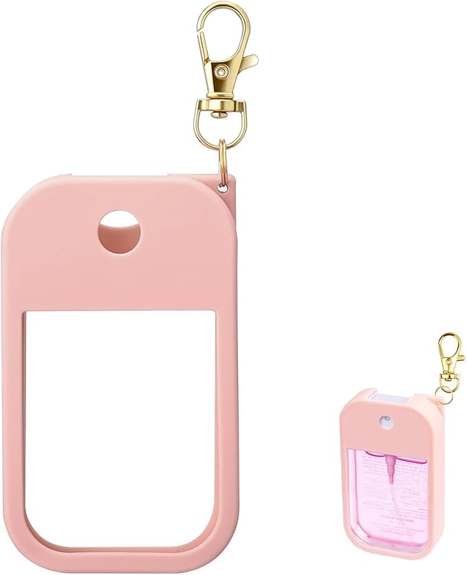 Silicone Case for Touchland Hand Sanitizer Spray 1 FL OZ., Stylish Protective Cover with Keychain Hanging Accessory