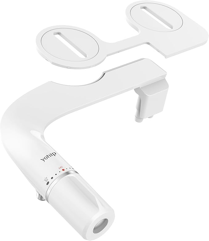 Ultra-Slim Bidet Attachment for Toilet - Dual Nozzle (Feminine & Posterior Wash) | Lead-Free Stainless Steel Valve | Non-Electric Adjustable Water Pressure | 2.48" Slim Fit Standard Toilets
