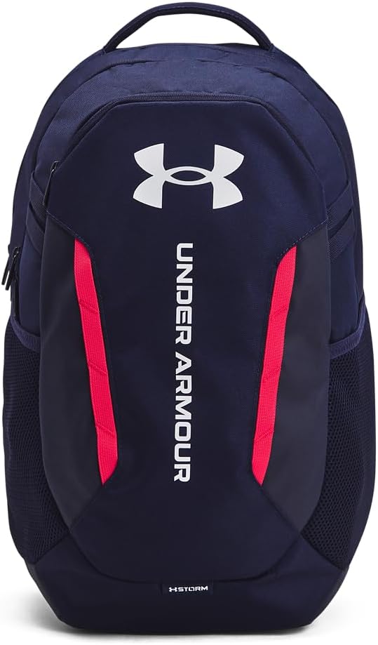 Under Armour Unisex-Adult Hustle 6.0 Backpack, (412) Midnight Navy/Midnight Navy/White, One Size Fits Most
