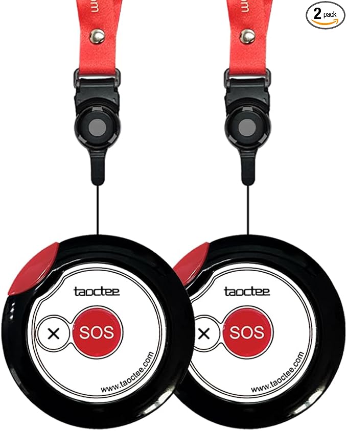 Panic Button Alarm for Security Emergency Remote Panic Button Alarm Siren for Home,Lightweight and Compact Button with Lanyard,Emergency Alert System for House Business Shop(Only 2xbuttons)