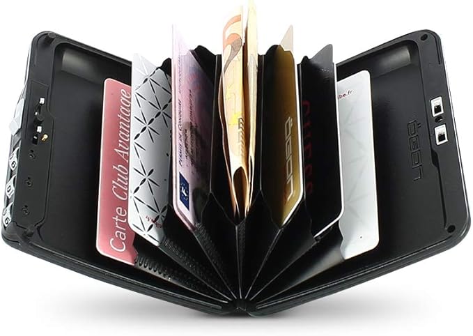 ÖGON -DESIGNS- Aluminum code wallet, lockable with a 3 digit code, RFID protection against fraud and demagnetization, secured card holder