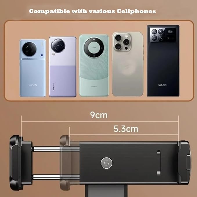 ARFUKA Airplane Phone Holder Adjustable Travel Essentials Phone Holder Mount Desktop Aluminum Handsfree Phone Stand with 360 Rotation for Flying Home Office
