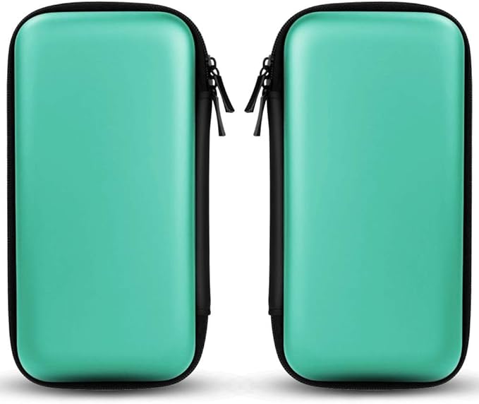 iMangoo Travel Essential Electronics Organizer Pouch Charger Case, Shockproof Dual Zipper Power Bank Cables Tech Accessories Purse, Men & Women Travel Must Have Storage Bag, 6.5x3.2x1 inch Mint