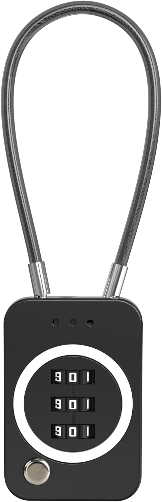 Combo Lock, Premium Cable Lock with Code, Combination Lock for Travel Security, Luggage, Suitcase, Backpack, Anti-Theft (Non-Luminous, Black)