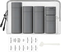 5 Pack Brief and Fashion Travel Bottles TSA Approved, BPA Free Travel Size Containers Refillable Squeeze Bottles for Cosmetic Shampoo Cream Conditioner … (Nordic Charcoal Gray)