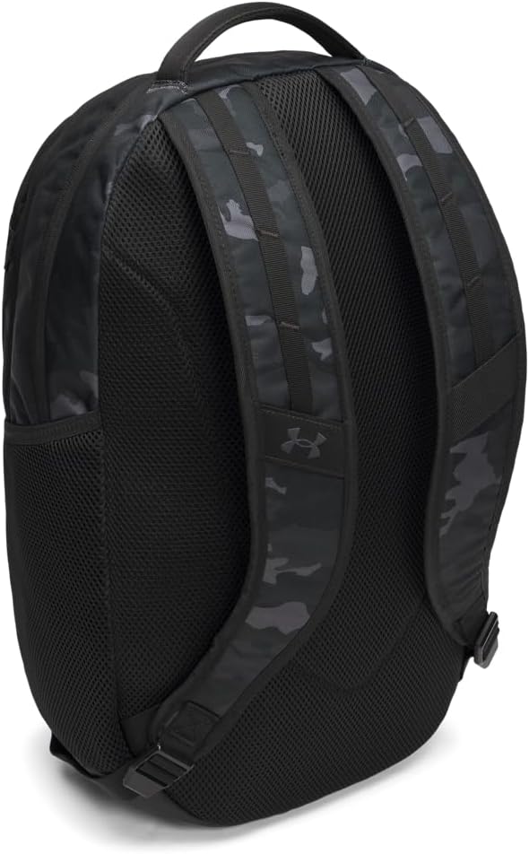 Under Armour Unisex Hustle 6.0 Backpack, (007) Black/Black/Metallic Silver, One Size Fits Most