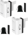 Portable Door Lock for Travel, Adjustable No Drilling Door Reinforcement Lock, Extra Latch Stopper for Hotel Room, Home Apartment, Inward Swing Door - Family & Travelers Security (White-2PCS)