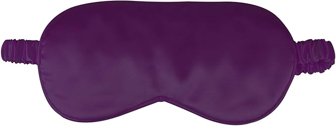 1 Pack Sleep Mask, Silk Eye Mask with Elastic Strap, Blindfold, Soft Silk Sleeping Mask for Girls, Women, Men (Purple)