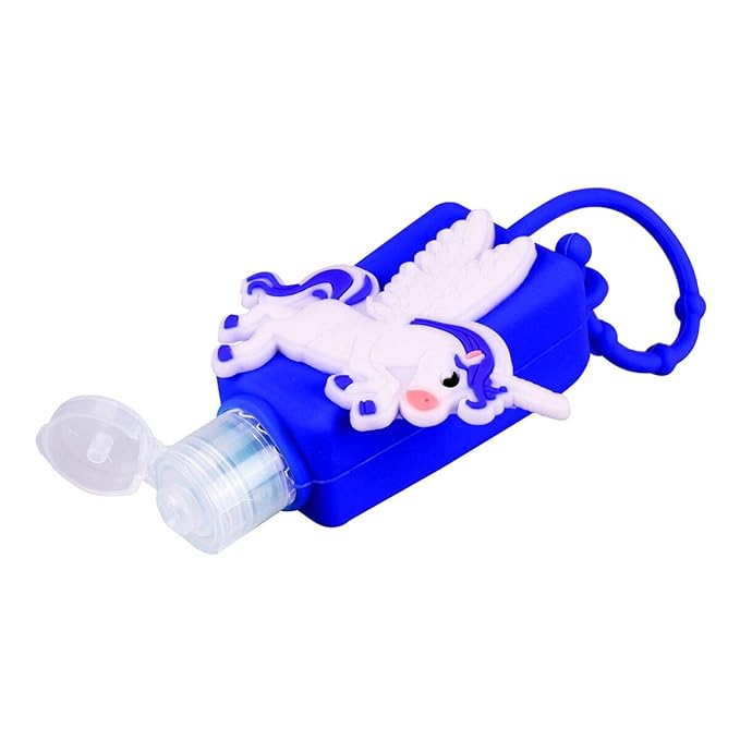 5Pcs Travel Size Kids Empty Hand Sanitizer Bottles with Keychain Holder Detachable Silicone Protective Case 30ml Plastic Travel Bottles Leak Proof Refillable Containers - Unicorn A#