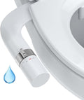 Toilet Bidet Attachment, Non-Electric Dual Nozzle (Feminine/Bidet Wash), Self-Cleaning Fresh Cold Water Sprayer Bidets for Toilets with Adjustable Water Pressure (Rotary Toggle, Chrome)