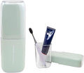 Toothbrush Travel Case, 2-in-1 Large Capacity Toothbrush Holder and Rinse Cup with Cover for Traveling, Camping, Gym, and Trips (Green)