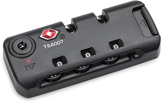 Travel Zipper TSA 007 Approved Luggage Code Lock, Backpack Anti Theft 3 Digit Combination Lock