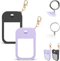 2 PCS Soft Silicone Case for Touchland Power Mist (1FL. OZ./30 mL), Protective and Stylish Case with Keychain Compatible with Touchland Hand Sanitizer Spray (Purple/Black)