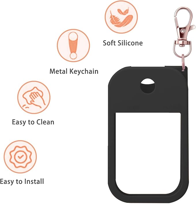 Silicone Case for Touchland Hand Sanitizer Spray 1 FL OZ., Stylish Protective Cover with Keychain Hanging Accessory