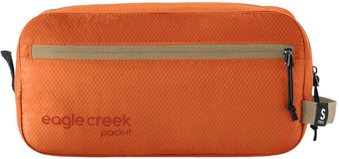 Eagle Creek Pack-It Isolate Quick Trip - Compact Travel Toiletry Bag for Optimizing Luggage Space - Lightweight - Water-Resistant - Easy-Grab Zipper - Sustainable Materials - Small - Mandarin