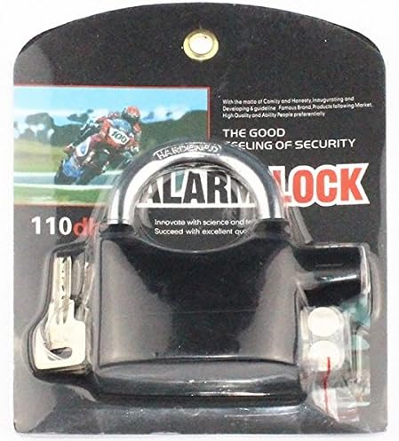 Alarm Lock 110dba Universal Security Alarm Lock System Anti-Theft for Door Motor Bicycle Padlock with 3 Keys (Black)