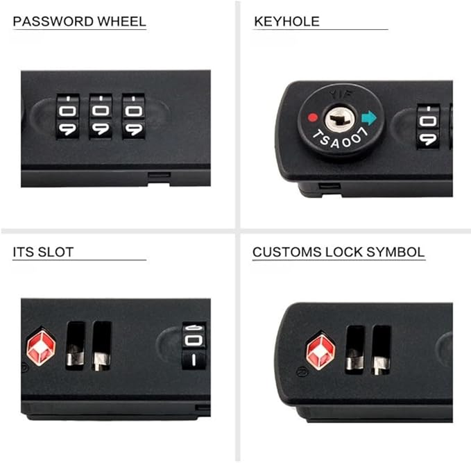 Travel Locks TSA Approved Luggage Locks,Customs Combination Lock - Keyless, Portable Customs Code Travel Backpack Baggage Replacement Accessories