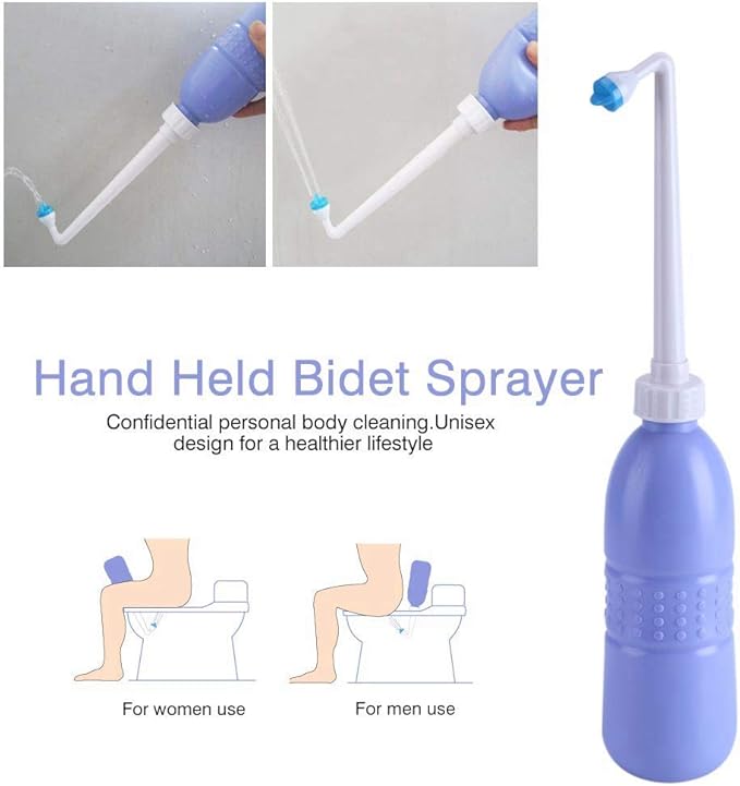 Portable Handheld Personal Bidet, On-The- Personal Hygiene Care, Travel Bidet with 620ML Water Capacity for Personal Cleansing Use