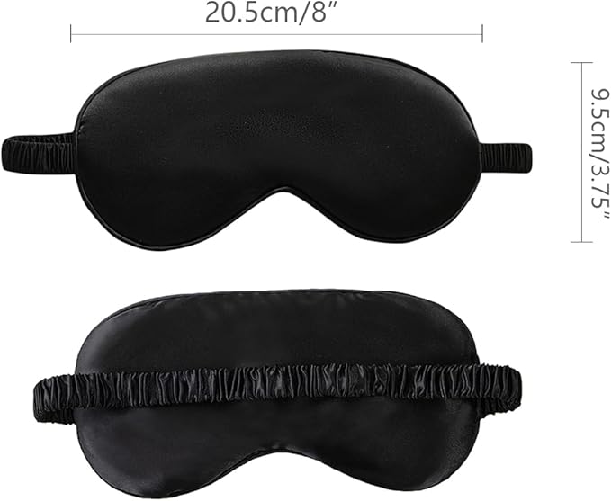 Silk Sleeping Mask, Silk Eye Mask with Adjustable Strap, Sleeping Aid Blindfold for Nap, Sleep Mask for Women to Full Night's Sleep, Travel and Nap(1 Pack,Black)