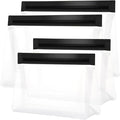 PACKISM Leakpoof Clear Toiletry Bags for Traveling - Sealed TSA Approved Toiletry Bag, Reusable Semi-Transparent Clear Cosmetic Bag with Flat Bottom, Perfect for Travel Essentials, 2L+2M, Black