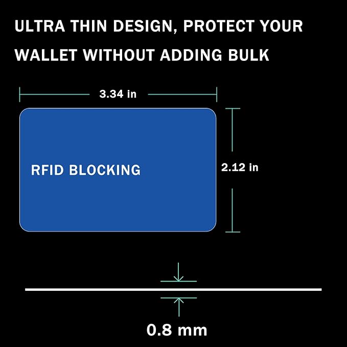 RFID Blocking Card - 3 Pack, Contactless NFC Credit Card ID Protection Safe Bank Card Passport Entire Wallet Purse Shield Protector Blocker Guard (Pack of 3, Blue)