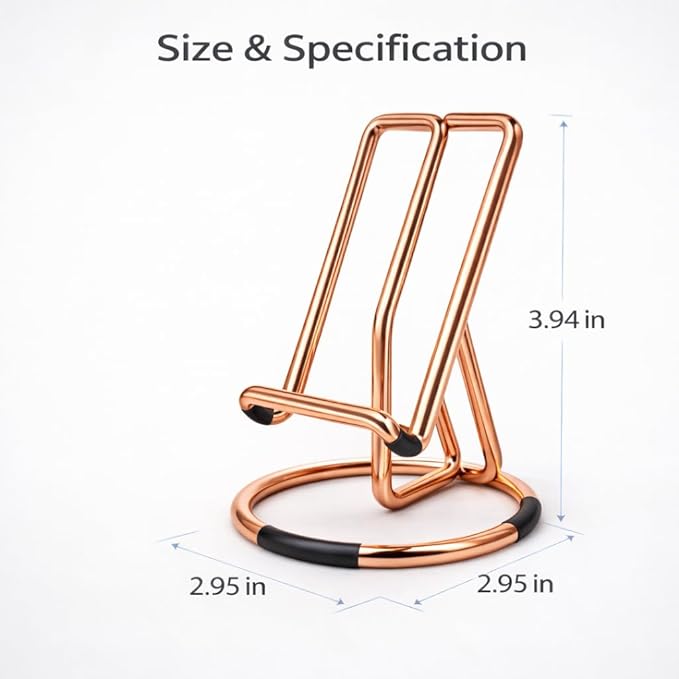 Mizi Cell Phone Stand for Desk – Metal Mobile Phone Holder Compatible with iPhone, iPad, Switch & All Smartphones – Cute, Classy Stylish Display Stand – Rose Gold