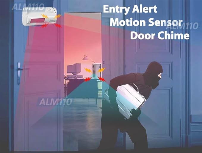 2-in-1 Motion Sensor Alarm & Door Chime for Home Premises Security Entry Alert Nursery Care Alert