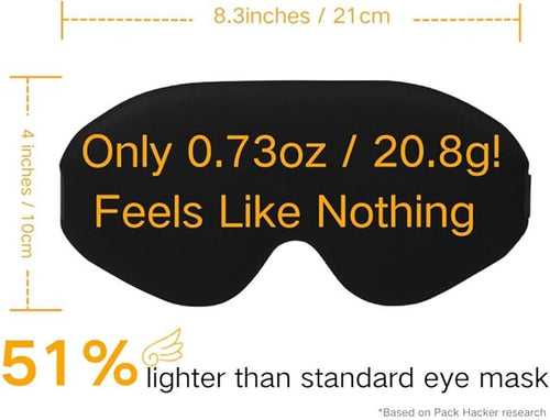 100% Light Blocking Sleep Mask, Only 0.73oz Light Comfortable 3D Contoured Memory Foam, Blink Freely Eye Masks for Sleep, Travel, Nap, for Men Women Side Sleeper, Black