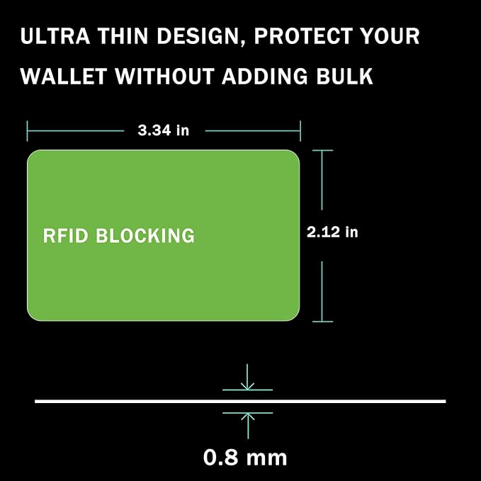 RFID Blocking Card - 3 Pack, Contactless NFC Credit Card ID Protection Safe Bank Card Passport Entire Wallet Purse Shield Protector Blocker Guard (Pack of 3, Green)