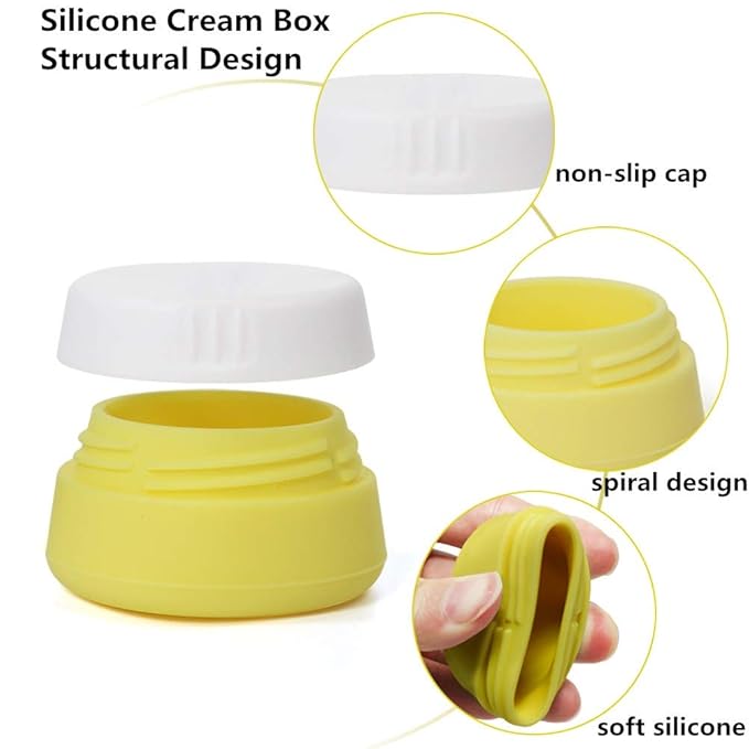 Cosywell Travel Containers Sets Silicone & PP Cream Jars for Toiletries