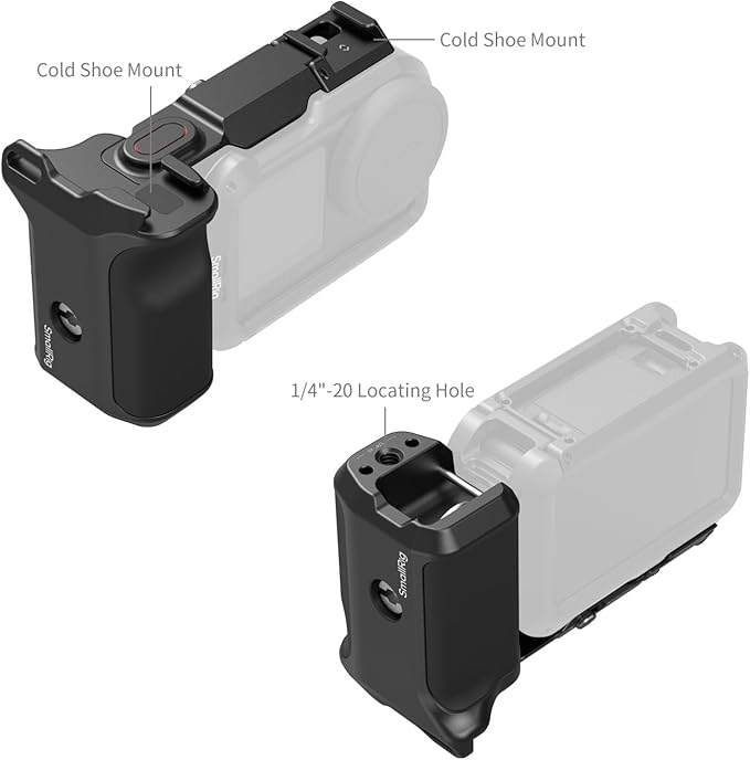 SmallRig Handle for DJI Osmo Action 6, Street Photography Side Grip with Shutter Button & Cold Shoe, Compatible with SmallRig Action 6 Cage 5887/5888, Wrist Strap Included for Street Photography-6259