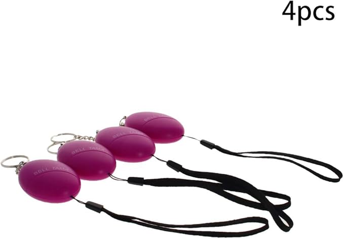 Bettomshin Safe Sound Personal Alarm, 4Pcs 120DB Personal Security Alarm Keychain, Emergency Self-Defense Security Alarm for Women Men Children Elderly, Purple