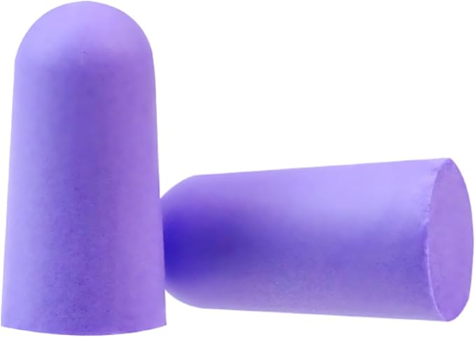 Fan Wu Soft Foam Earplugs 50 Pairs – 32dB Noise Reduction for Sleeping, Travel & Work | Slow Rebound Comfort Fit | Latex-Free Hearing Protection | Purple | Standard Size