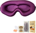 100% Light Blocking Sleep Mask Set, Only 0.73oz Light Comfortable 3D Contoured Memory Foam, Blink Freely Eye Masks for Sleep, Travel, Nap, for Women, Purple