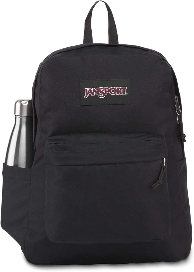 JanSport SuperBreak Plus Backpack with Padded 15-inch Laptop Sleeve and Integrated Bottle Pocket - Spacious and Durable Daypack for Work and Travel - Black