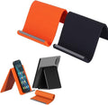 Eadwe Portable Foldable Silicone Aluminum Phone Holder, 2026 New Adjustable Phone Stand for Desk, Airplane Phone Holder for Tablet Laptop Desk Travel Non-Slip Bed Office Treadmill (Orange+Black)