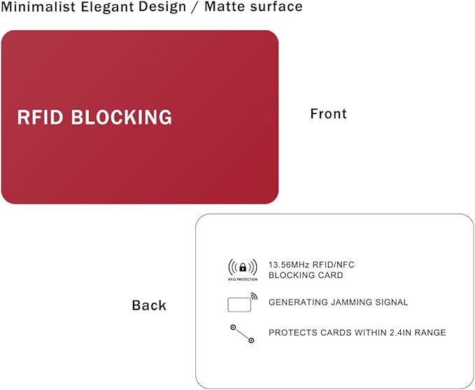RFID Blocking Card - 3 Pack, Contactless NFC Credit Card ID Protection Safe Bank Card Passport Entire Wallet Purse Shield Protector Blocker Guard (Pack of 3, Red)