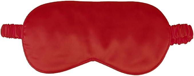 1 Pack Sleep Mask, Silk Eye Mask with Elastic Strap, Blindfold, Soft Silk Sleeping Mask for Girls, Women, Men (Red)