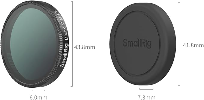 SmallRig 1/4 Black Mist Filter for DJI Osmo Action 6, Snap On Black Diffusion 1/4 Filter with Silicone Cover & Cleaning Cloth, HD Optical Glass, Multi-Coated - 6086