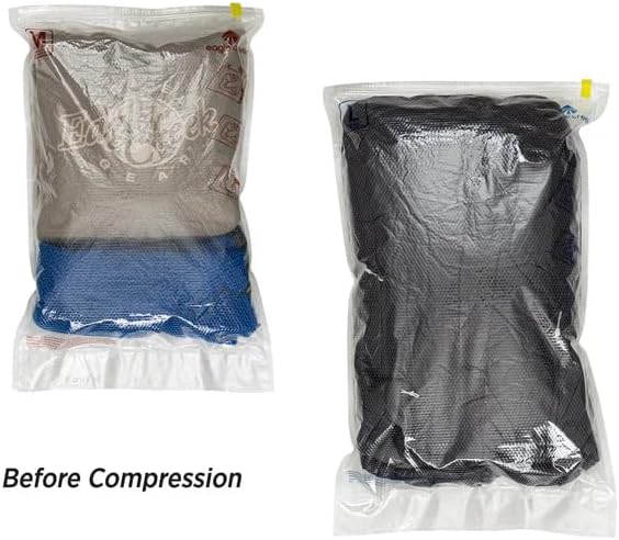 Eagle Creek Pack-It Compression Bags for Travel Set - Featuring One-Way Pressure Valve & Zip - For Efficient Travel Bag Packing - Water Resistant - Clear - Medium/Large (Pack of 2)