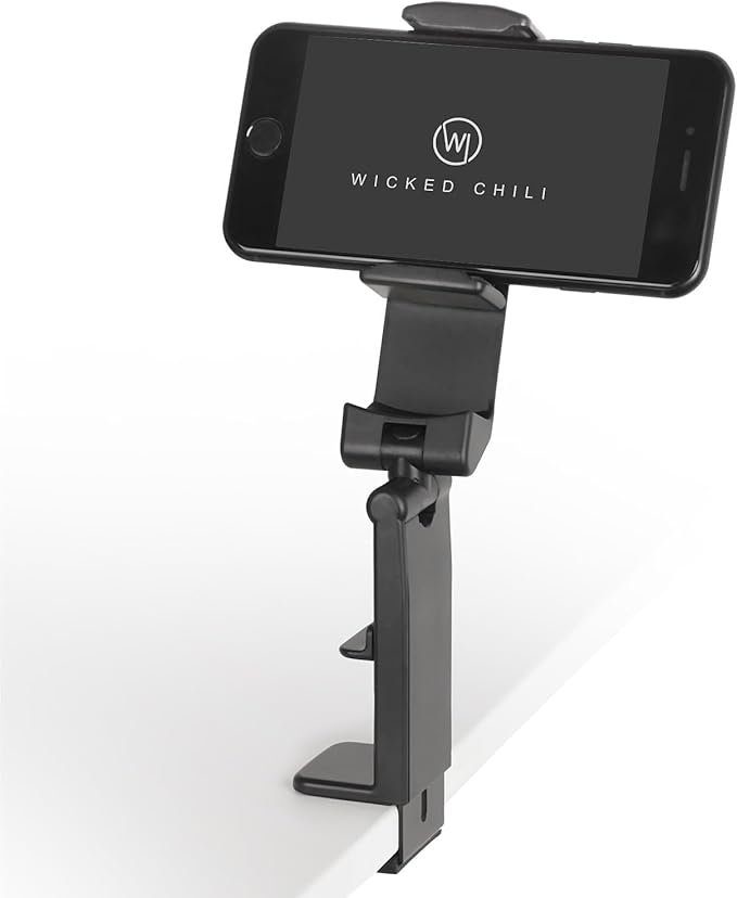 Wicked Chili 2X Airplane in Flight Phone Holder | Travel Essential Gadget for Plane | Universal Foldable Pocket Size Smartphone Mount | 360° Rotation | Train Work Monitor Kitchen & Video (Patented)
