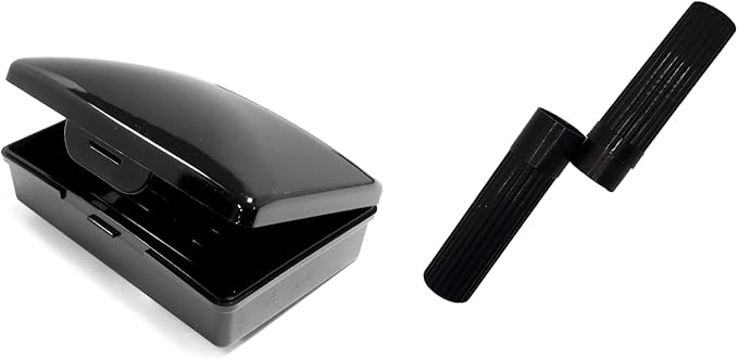 American Comb Black Toothbrush Covers & Soap Box Set - Matching Colors - Tooth Brush Cover Cap, Soap Dish Travel, Soap Dish Holder Travel - Plastic Portable Set with Cover