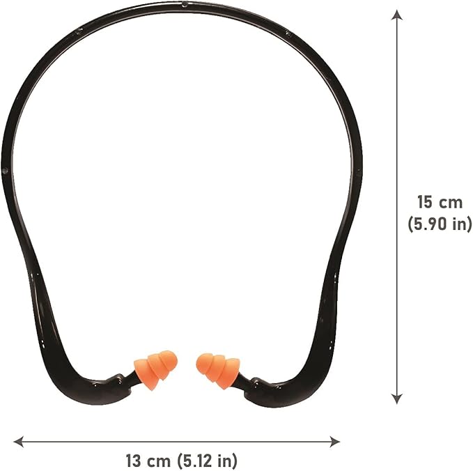 2 Banded Ear Plugs with 10 Pairs of Replacement Pods - Reusable Shooters Ear Protection for Mowing Shooting Construction Hunting - Washable Gun Range Hearing Protection Ear Plugs for Noise Reduction