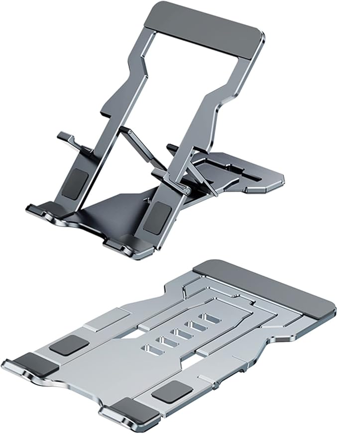 Phone Stand for Desk, Adjustable Cell Phone Stands, Foldable Metal Phone Stands for All Smartphone