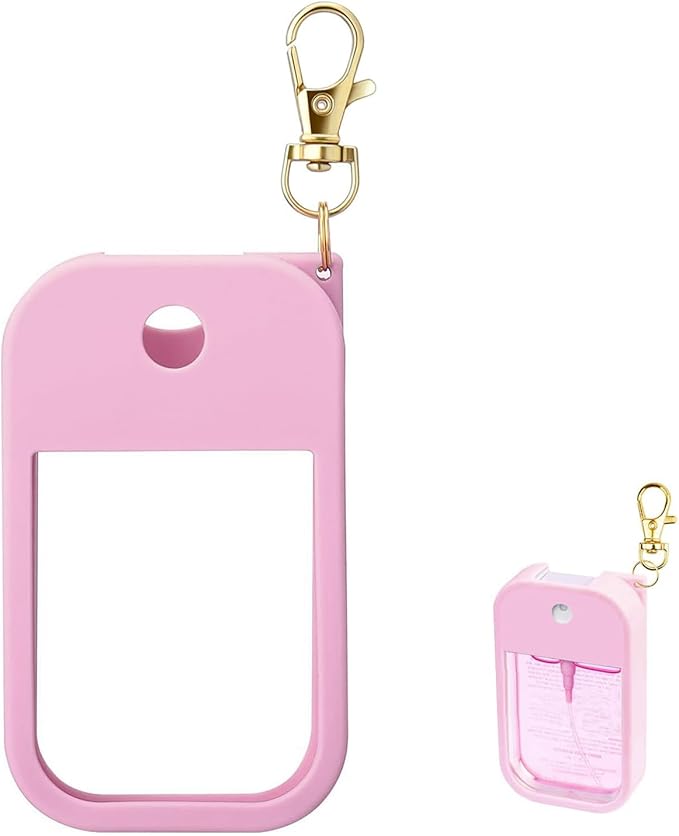 Silicone Case for Touchland Hand Sanitizer Spray 1 FL OZ., Stylish Protective Cover with Keychain Hanging Accessory