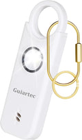 Rechargeable Personal Safety Alarm for Women, 135 dB Loud Self Defense Keychain Siren with LED Strobe Light, Personal Emergency Security Safe Devices Key Chain Alarms for Women Kids Elderly (White)