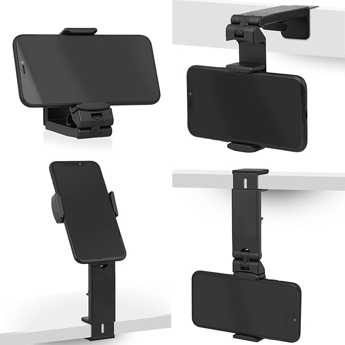 Wicked Chili 2X Airplane in Flight Phone Holder | Travel Essential Gadget for Plane | Universal Foldable Pocket Size Smartphone Mount | 360° Rotation | Train Work Monitor Kitchen & Video (Patented)